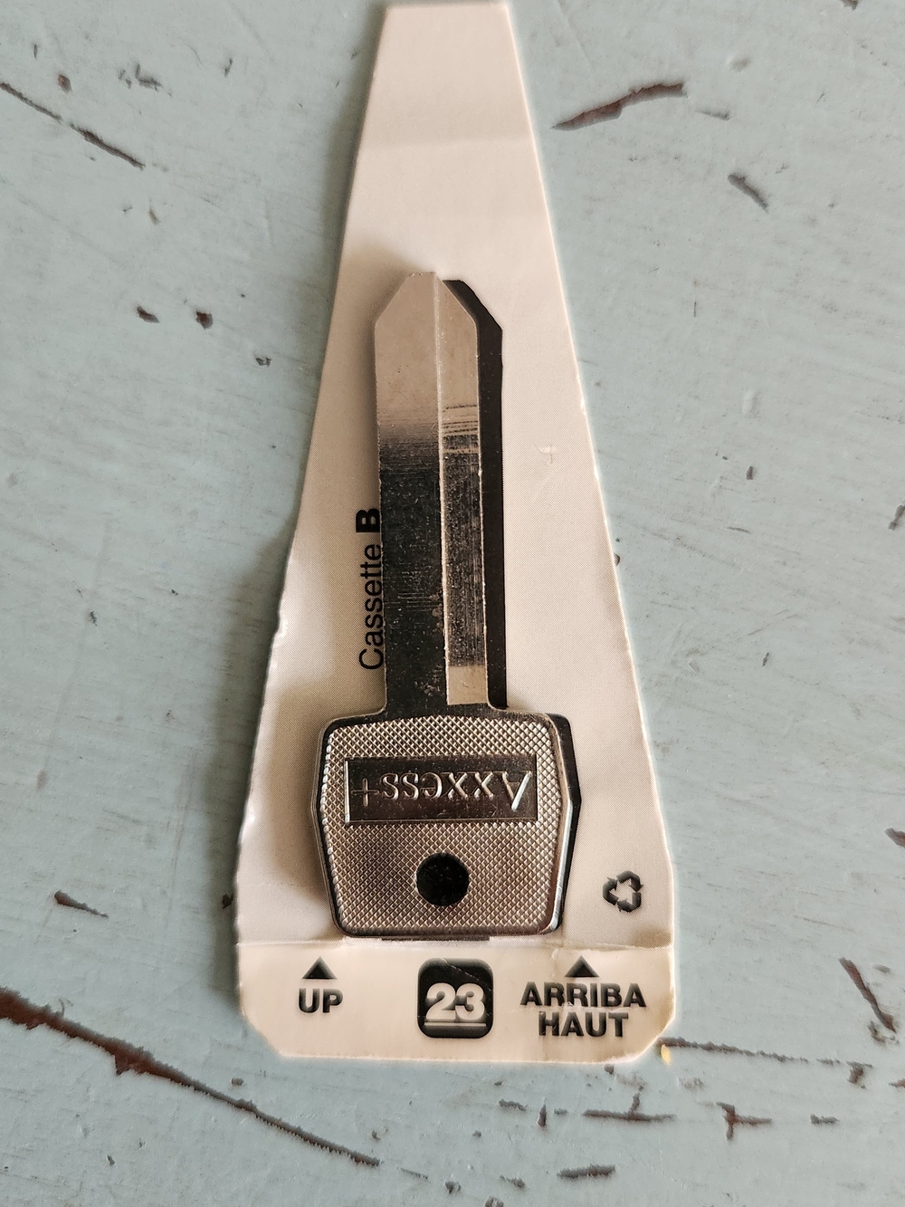 Axcess Silver Key Blank with Textured Head
